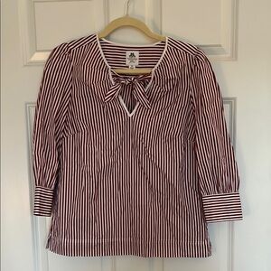 Women's Striped Top with Bow Detail